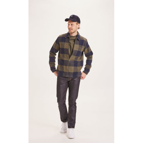 Kiefernkontrolliert schweres Flanell -Overshirt - Hands/Veganer